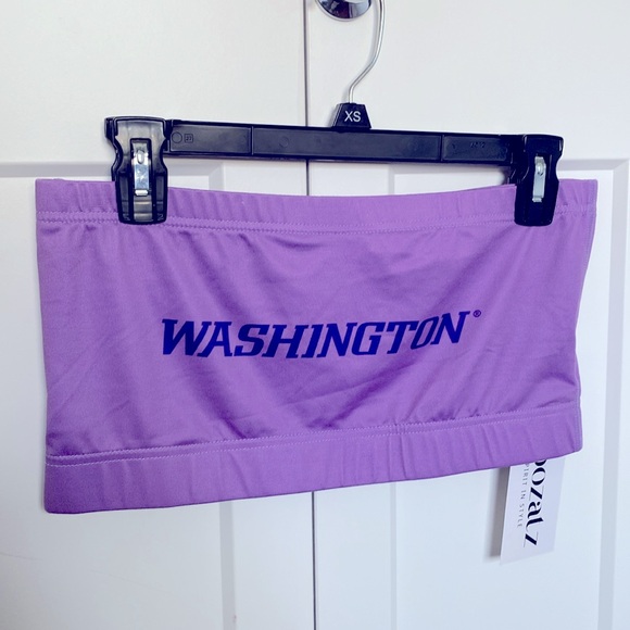 NWT [Zoozatz] Washington Wordmark Bandeau Tube Crop Top Women's Sz Large - Picture 2 of 6